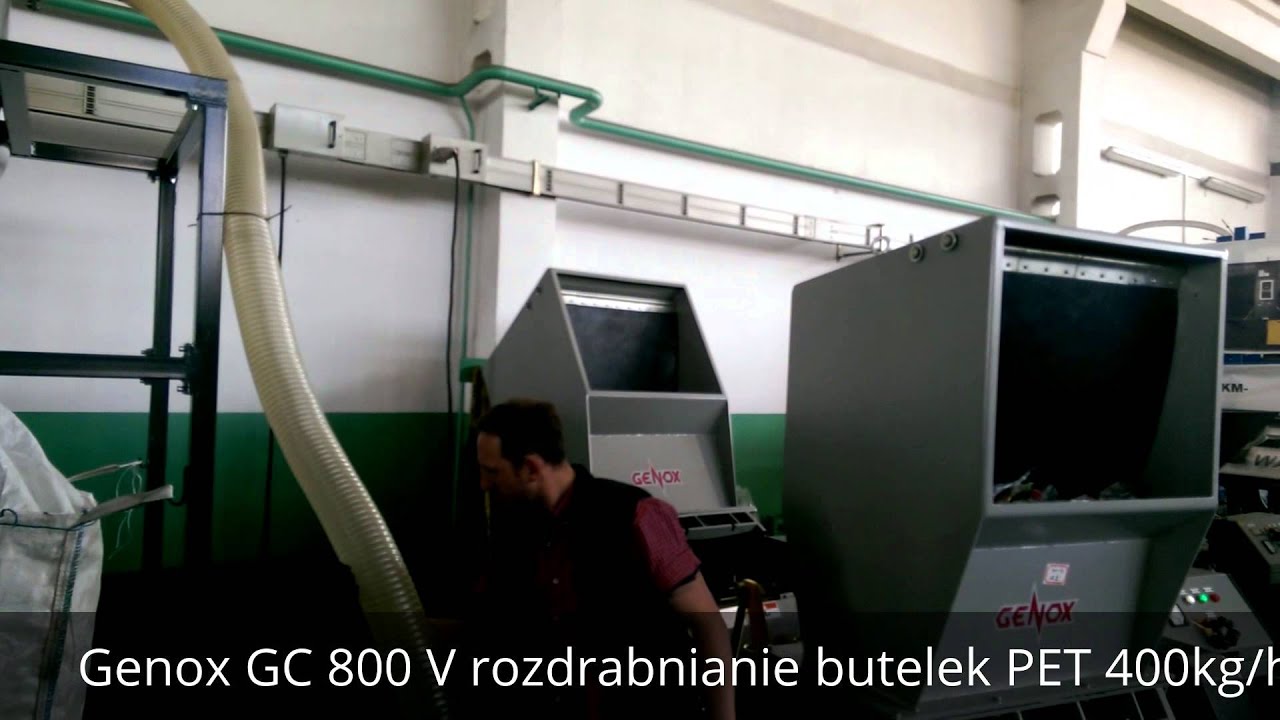 Rozdrabnianie Butelek PET na młynie  GC 800 V