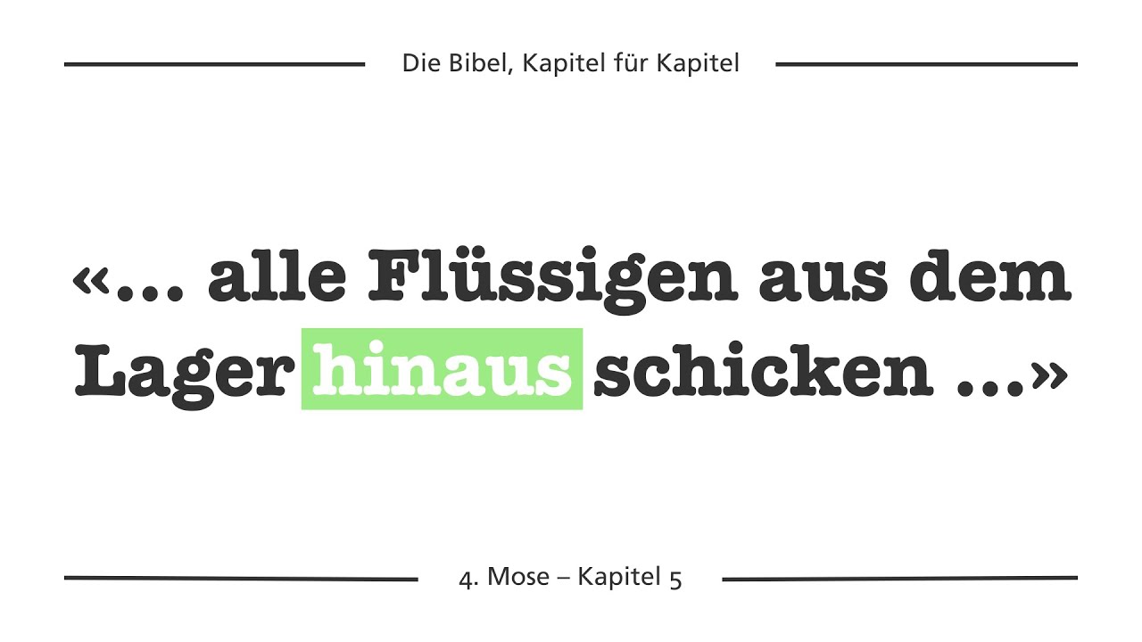 4.Mose 5 – Reinigung des Lagers
