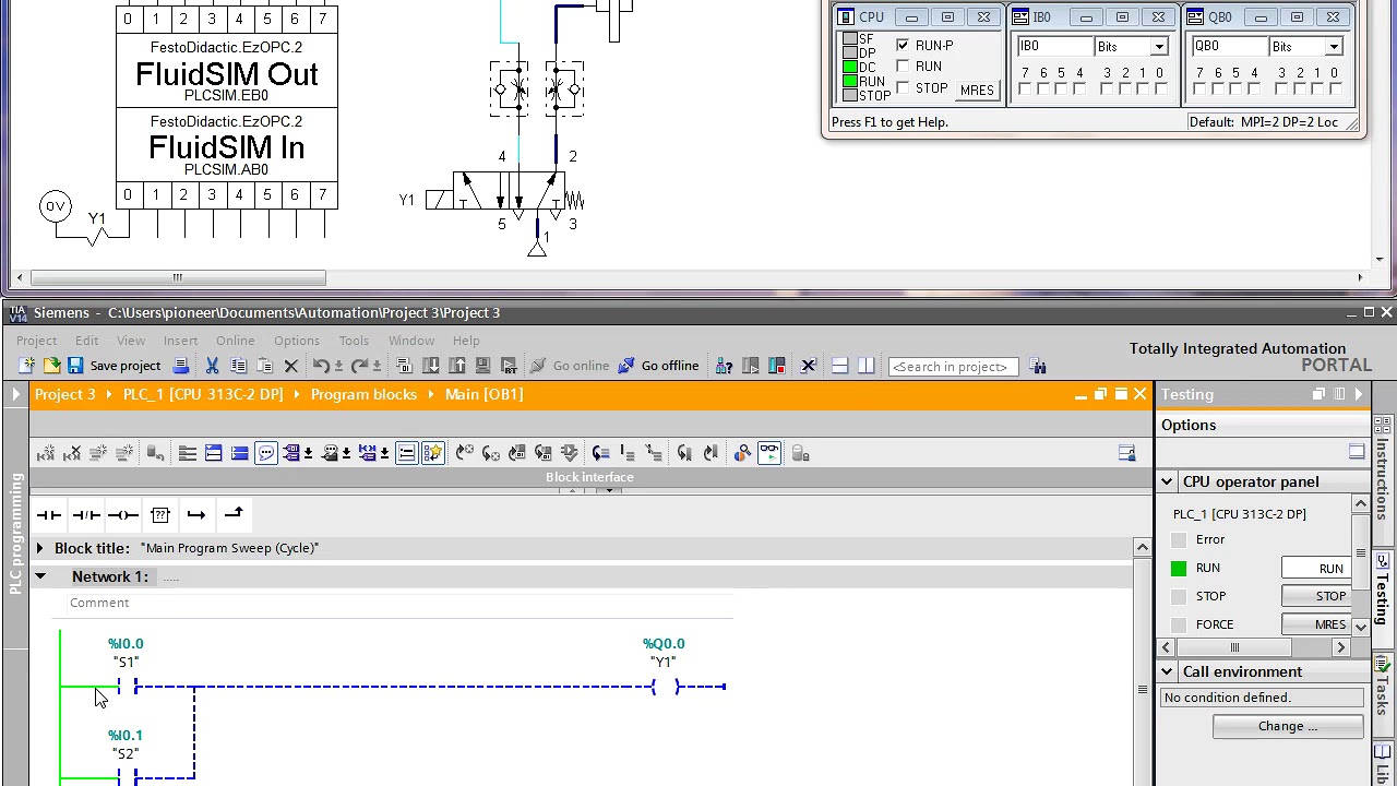 No. 3, #Mechatronics, #OR, #TIAportal + #FluidSIM + #PLCSIM + #EzOPC, #LAD language, #Automation