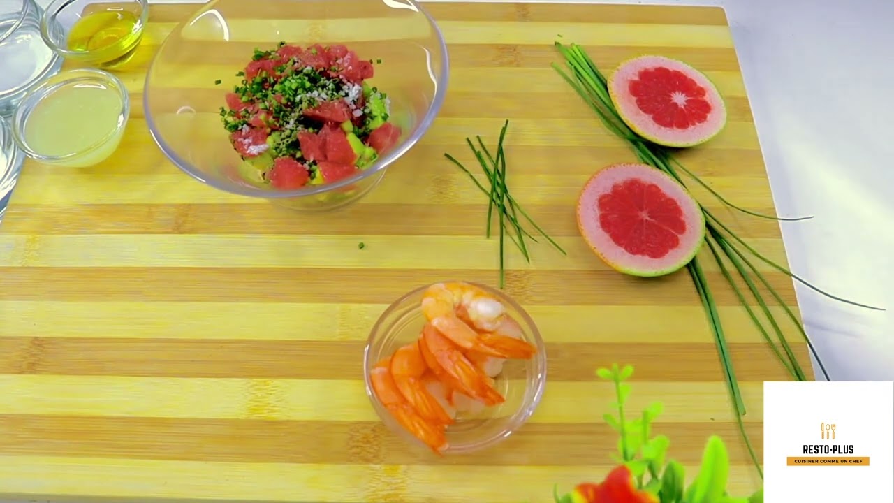 #verrines d'avocat, crevettes et pamplemousse