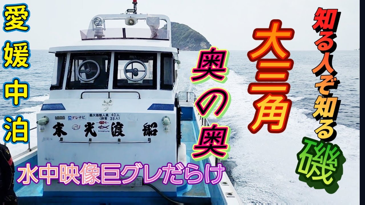 【四国西南部】愛媛県中泊　超一級磯　大三角の奥の奥(^-^)尾長チャレンジ　巨グレに挑む　水中映像アリ