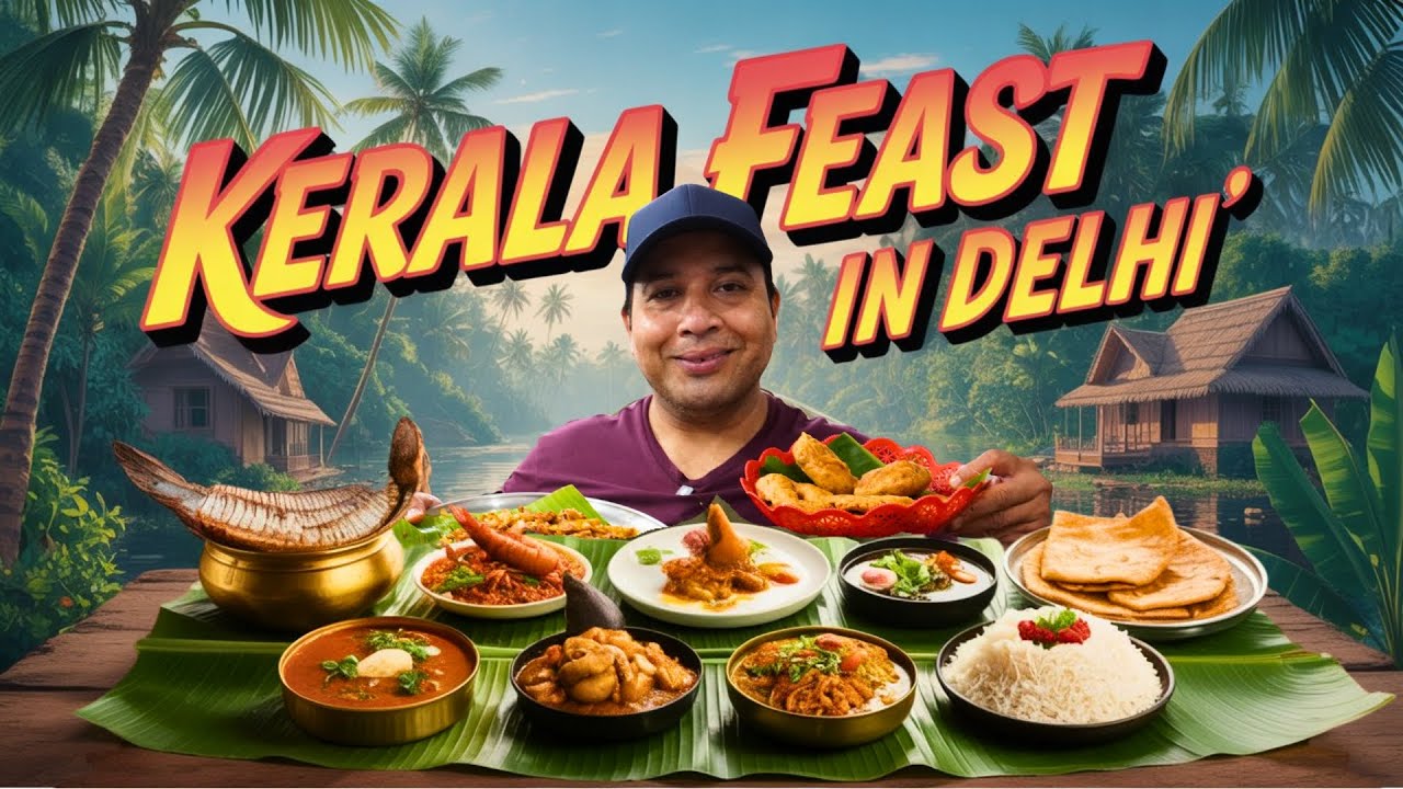 Trying Delhi Best Kerala Feast In Delhi Banana Leaf Special Biryani Fish DelhiStreetFood