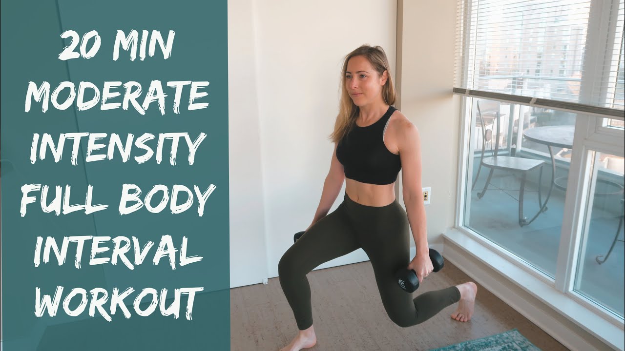 20-минутная интервальная тренировка на все тело (умеренной интенсивности)