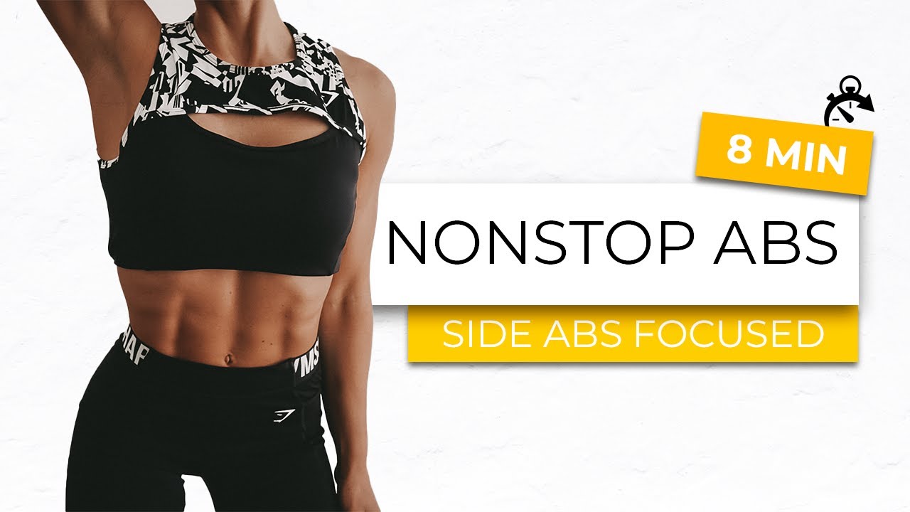 8 MIN NONSTOP ABS WORKOUT - side abs focused - no equipment - super hard ab workout without breaks