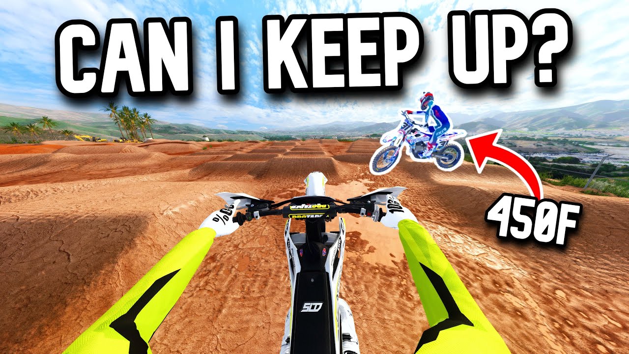 HOLDING A 2 STROKE WIDE OPEN VS 450'S IN MX BIKES!