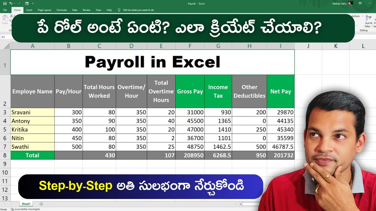 Excel Payroll Management in Telugu: Step-by-Step Guide | Excel Payroll Tutorial