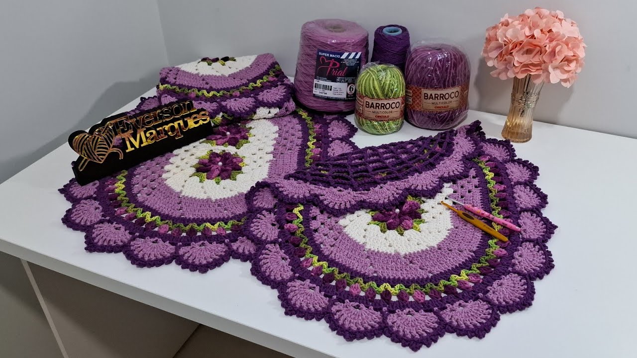 📢 ARRASEI COM ESSAS CORES. 🥰💜 JOGO DE BANHEIRO MAZZU. 😍 ESSE JOGO É PERFEITO. 🥰 #vlog #crochet