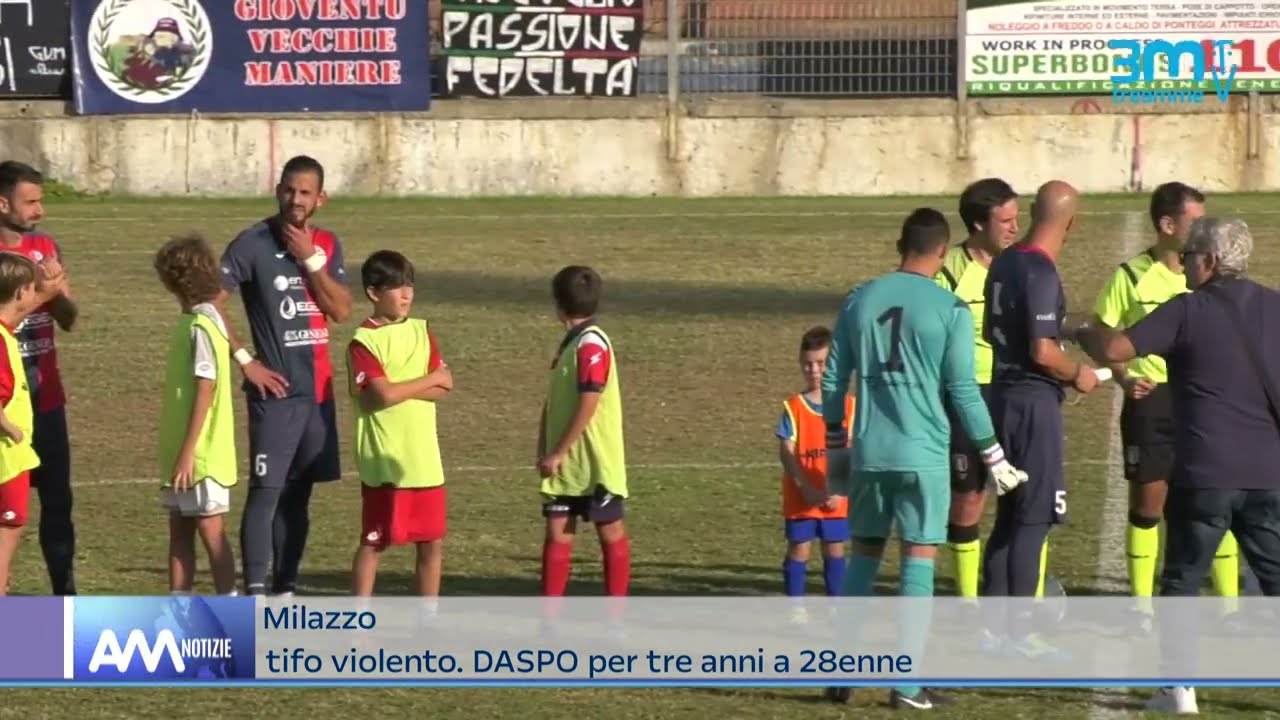Milazzo – Daspo di tre anni a tifoso violento, dovrà stare lontano dai campi di calcio