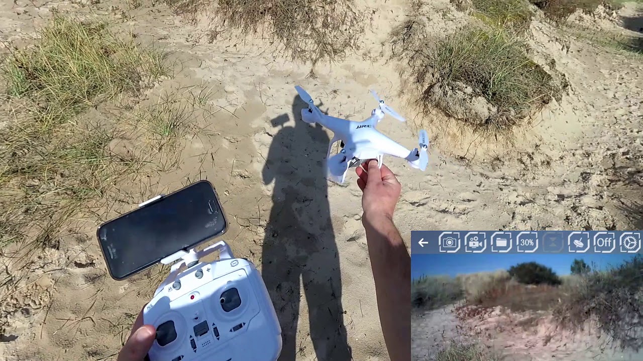 20 min Flight JJRC H68 WiFi FPV 720p camera Alt Hold TX or APP Flight Beginner quad