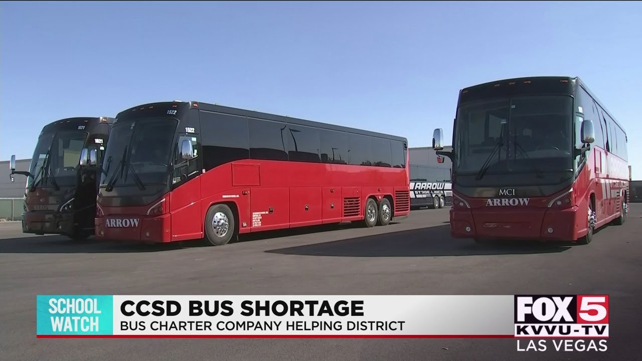 Charter bus company assisting CCSD with transportation needs