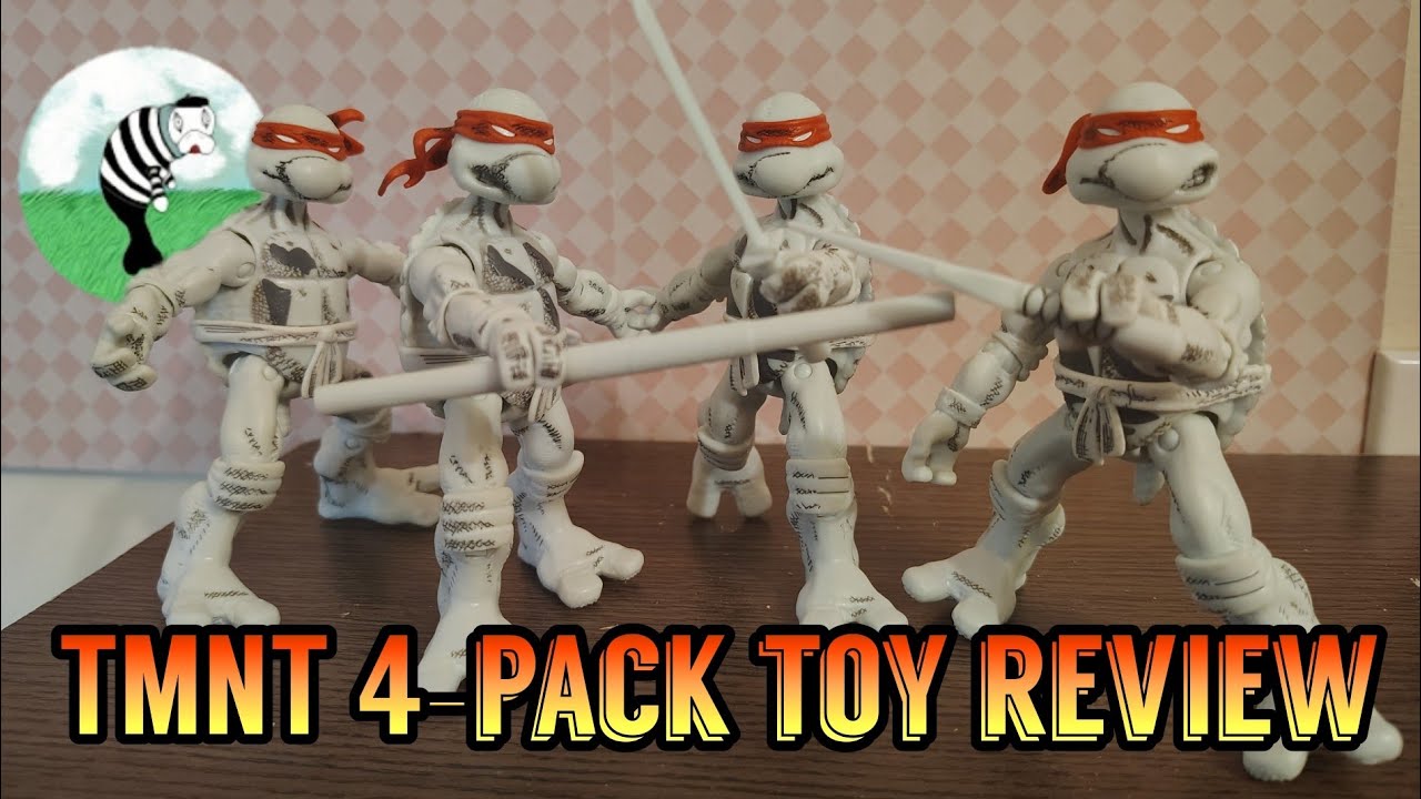 Playmates TMNT Black & White Comic 4-Pack Toy Review