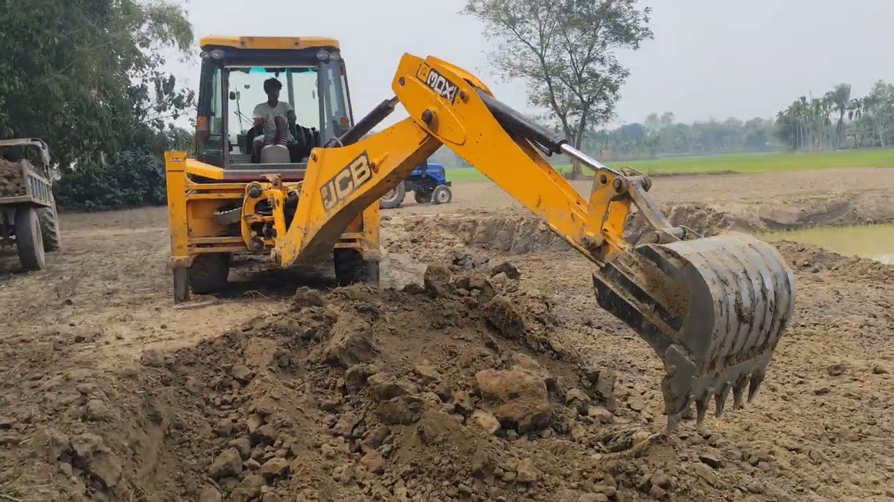 JCB 3DX |  mixer machine Loader Loading| Tractor Sonalika trolley 740 Di video 
