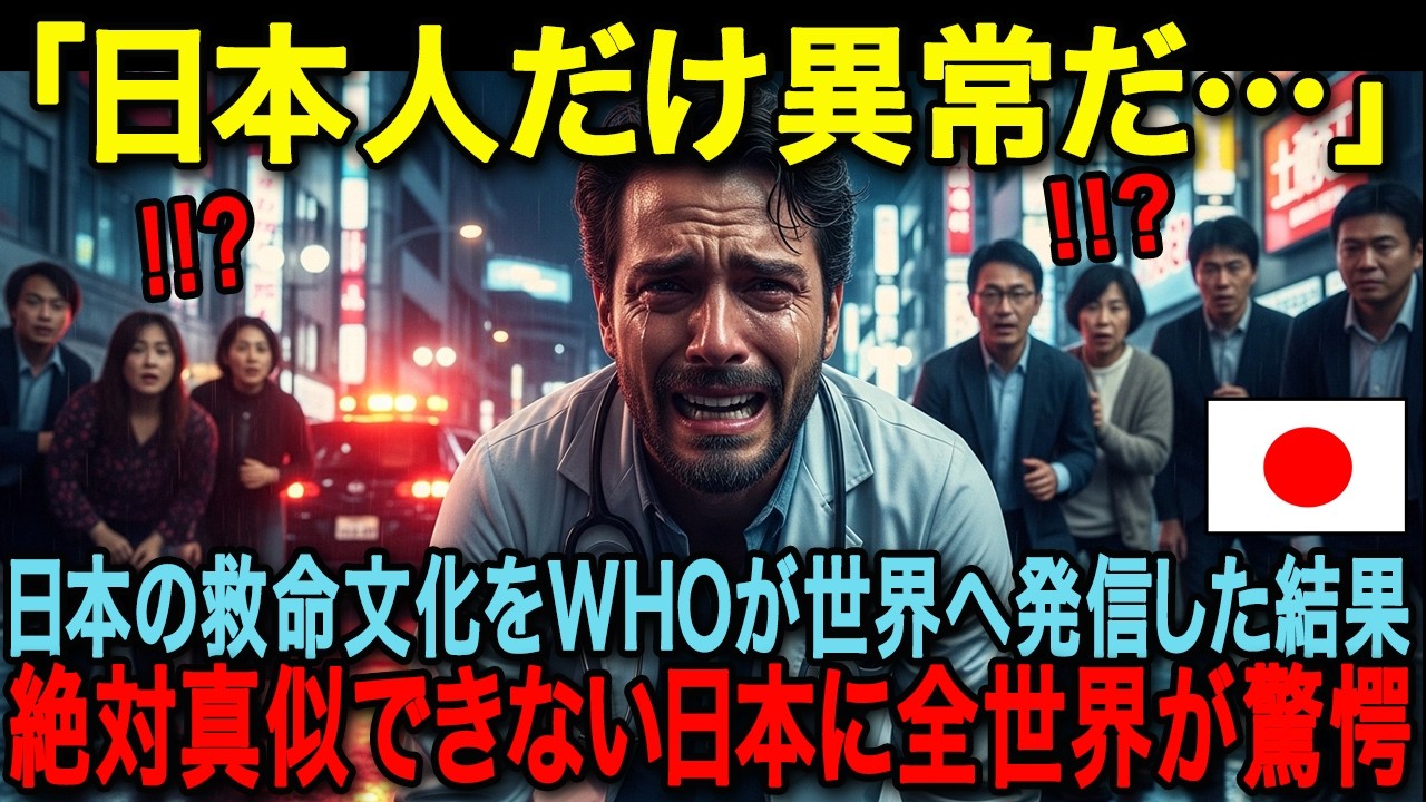 【海外の反応】「日本人は当たり前のように人の命を救う...」父を救えなかったブラジル人医師が日本で号泣した理由...世界120カ国が導入できない日本の恐ろしい救命力の正体とは？