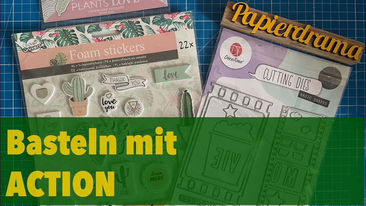 Ein Lächeln aus Papier /Karten mit Stickern /Washi Tape & Stanze von #ACTION basteln[watch me craft]