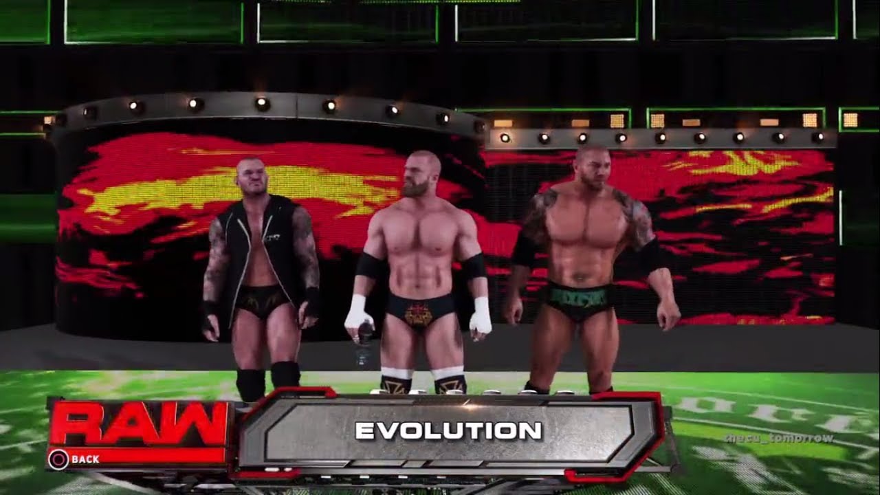 WWE 2K18 How To Create Evolution Tag Team (Triple H, Randy Orton & Batista) Tutorial