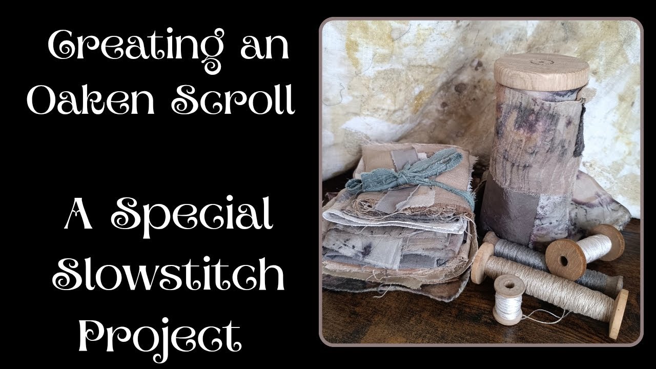 Using cloth weaving and collage to create a scroll for slowstitching