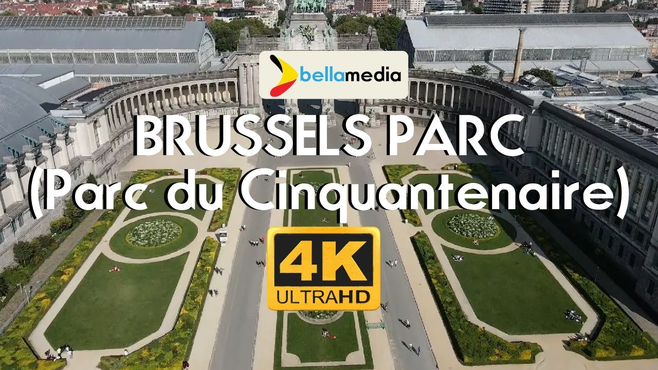BRUSSELS PARC 4K - Parc du Cinquantenaire (Belgium Drone + Music) Park of the Fiftieth Anniversary