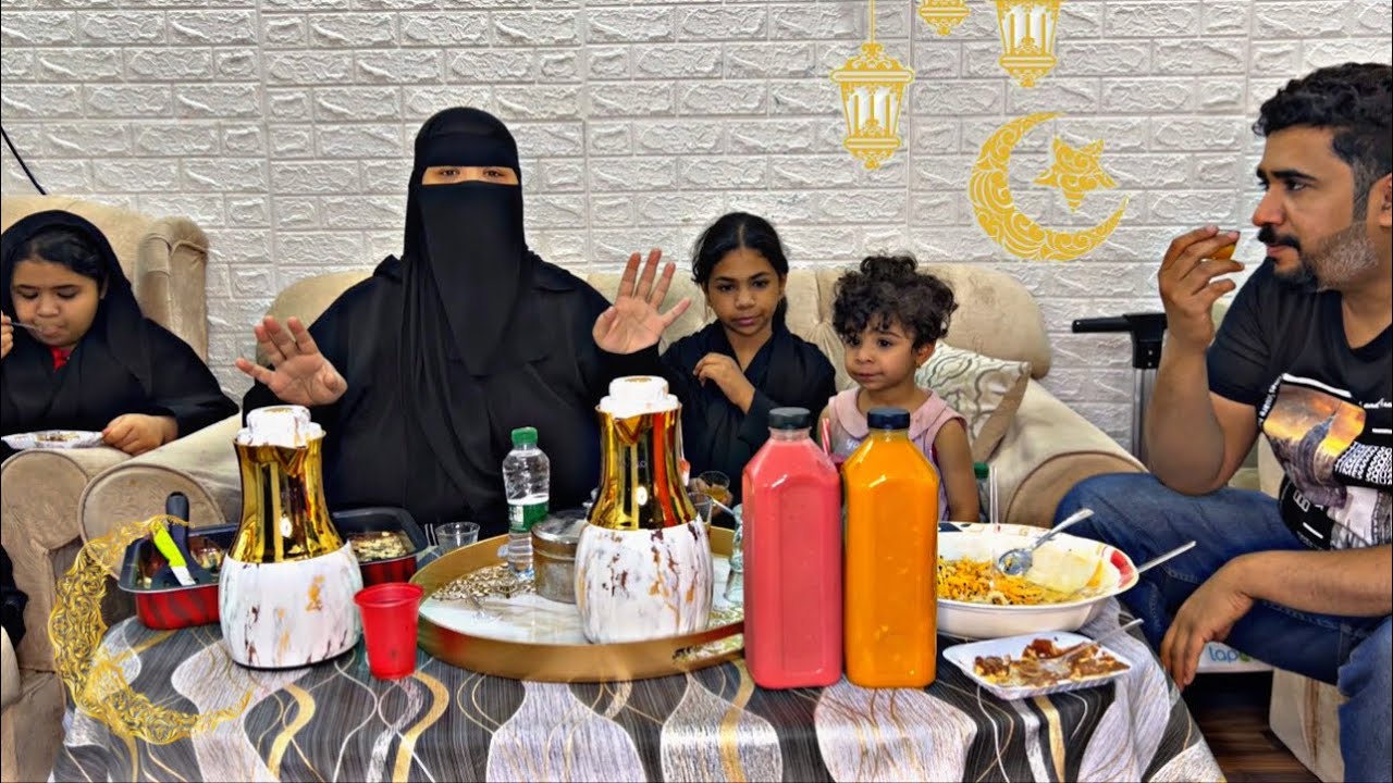 فطورنا سادس يوم رمضان وزوجى سوه حلا اليوم 😜