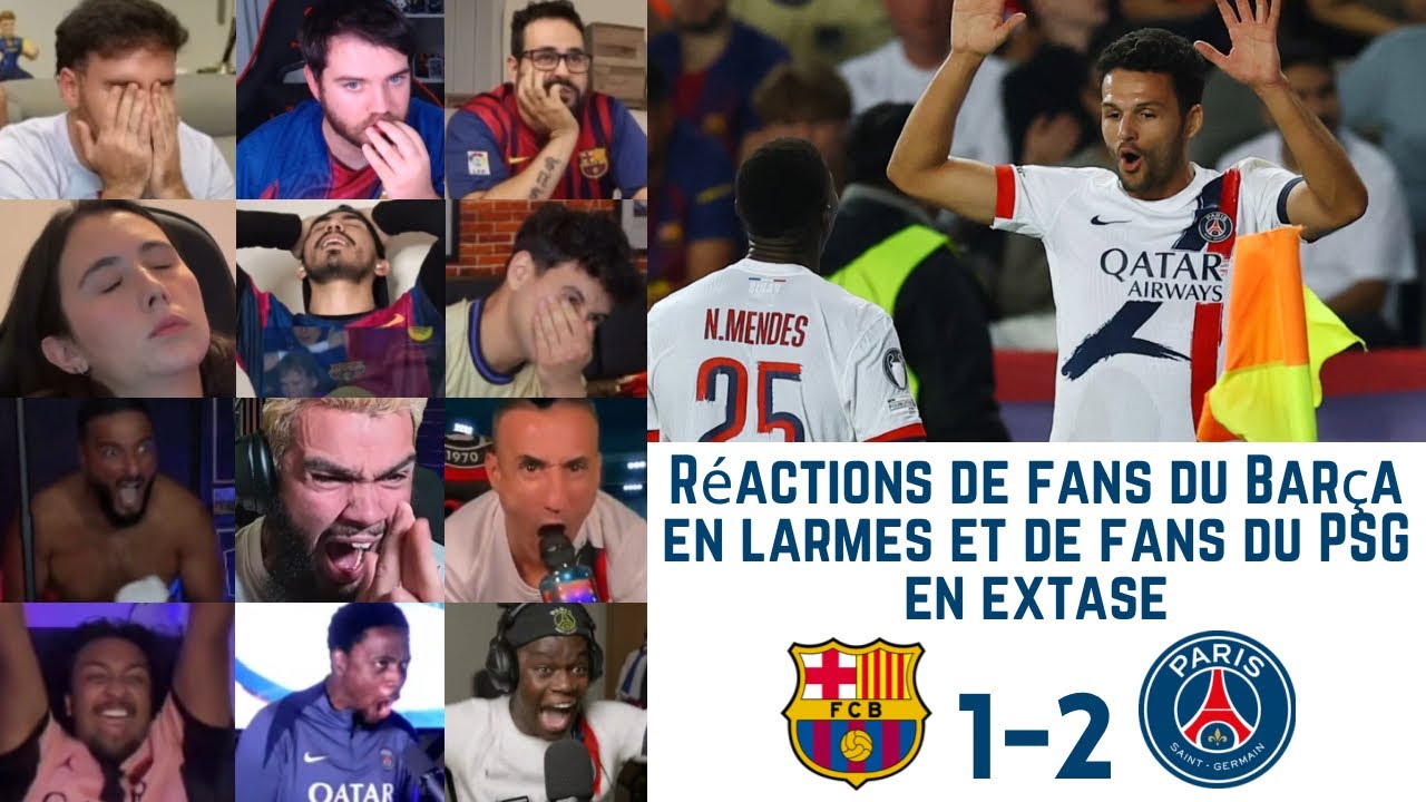 Fans du Barça en larmes et fans du PSG en extase après BARCELONE 1-2 PSG | Ligue des Champions J2