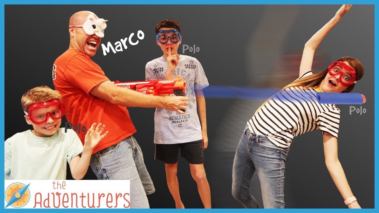 NERF Marco Polo Game / That YouTub3 Family I The Adventurers