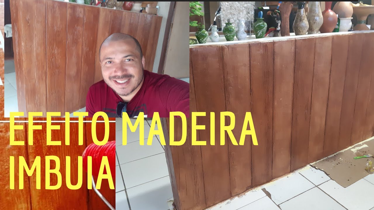 Efeito Madeira Com Argamassa - Cor Imbuia - passo a passo - Madeira Deck - efeito realista