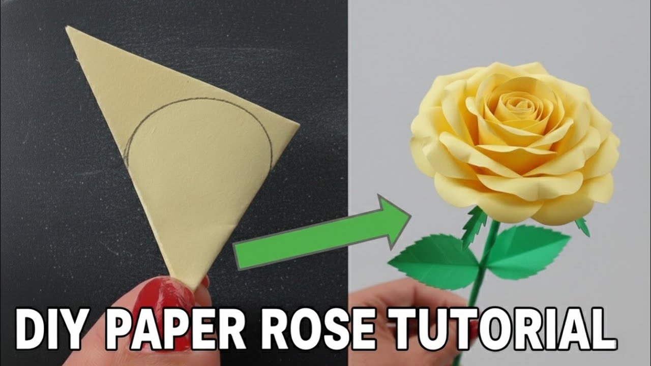How To Make Paper Rose Easy/ Beautiful Paper Rose Flower Making Idea/ Diy Paper Rose Flower#part29