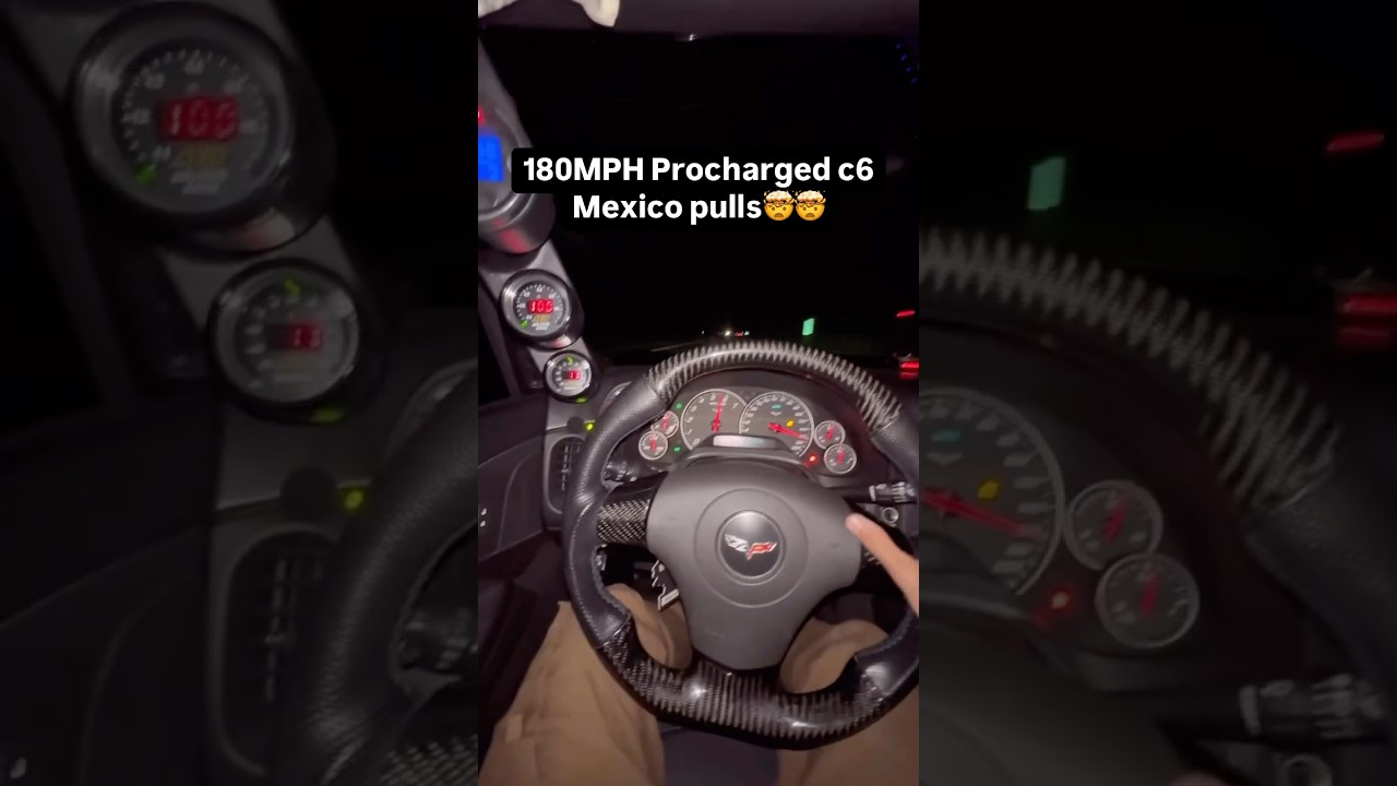 Insane 180 Mph Procharged c6 corvette street pulls 🥷🏽🏴&zwj;☠️#procharged #c6 #chevy #corvette