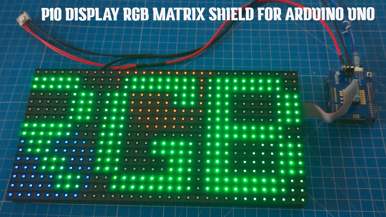 Adafruit RGB Matrix Shield for Arduino Uno connect 16x32 RGB LED Display panel