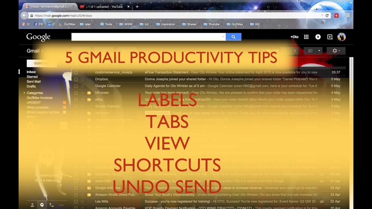 Productivity Tips for Gmail - 5 easy steps to maximise your work