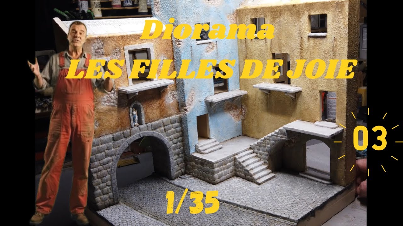 DIORAMA  LES FILLES DE JOIE , mise en peinture ,effets de vieillissement