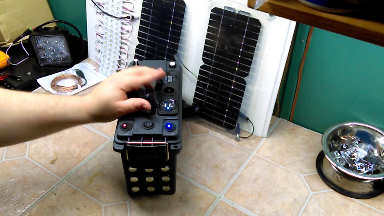 DIY Portable Battery Pack 12V 10A with Solar Panel and LED UPDATED