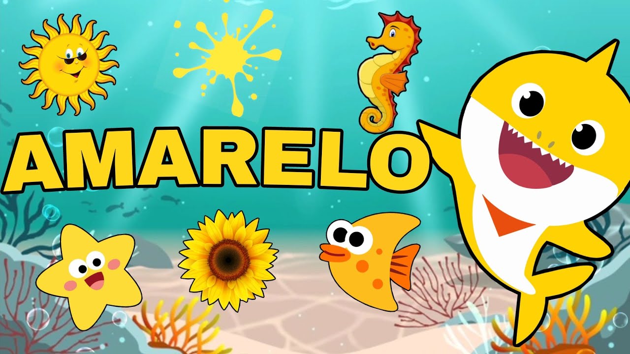 Cor amarela com baby shark | M&uacute;sica infantil | Cantando com baby shark