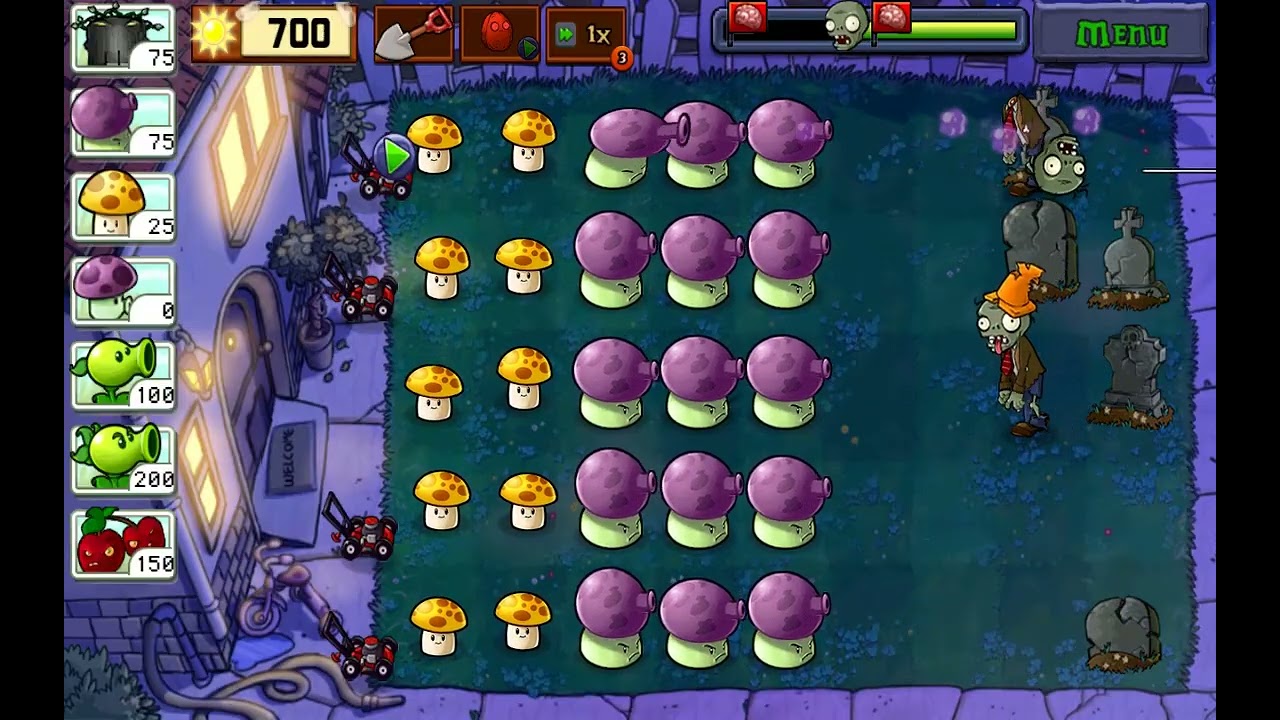Plants vs Zombies (Night) Level 4