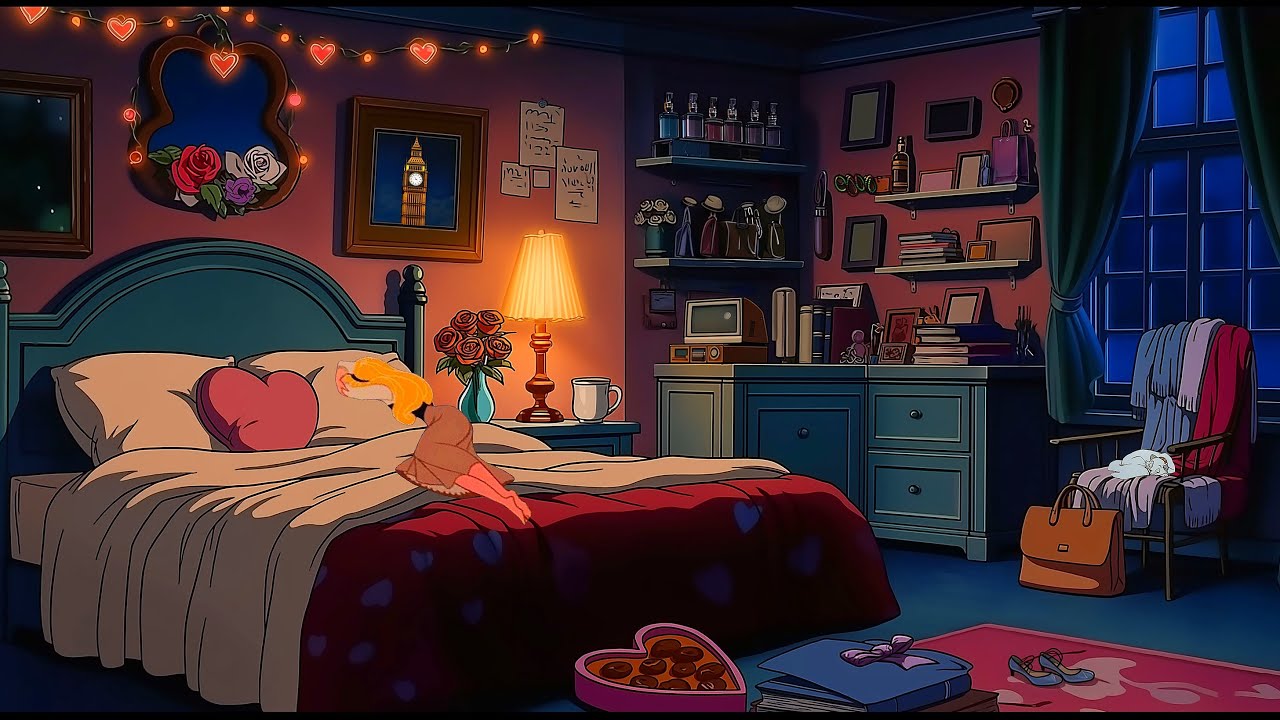 Soft Vintage Music playing in another room while it's raining (Disney Ambience) ✨