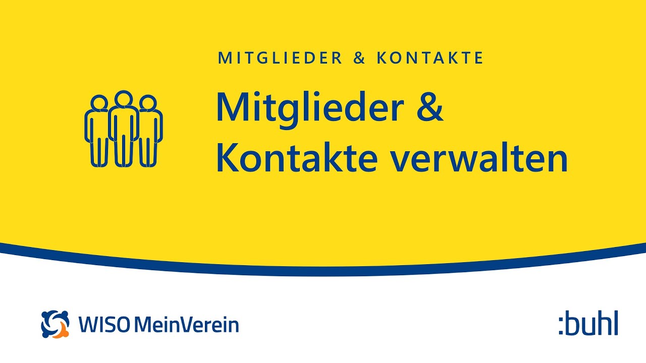 Mitglieder & Kontakte verwalten in WISO MeinVerein Web | Vereinssoftware | Tutorial (deutsch)