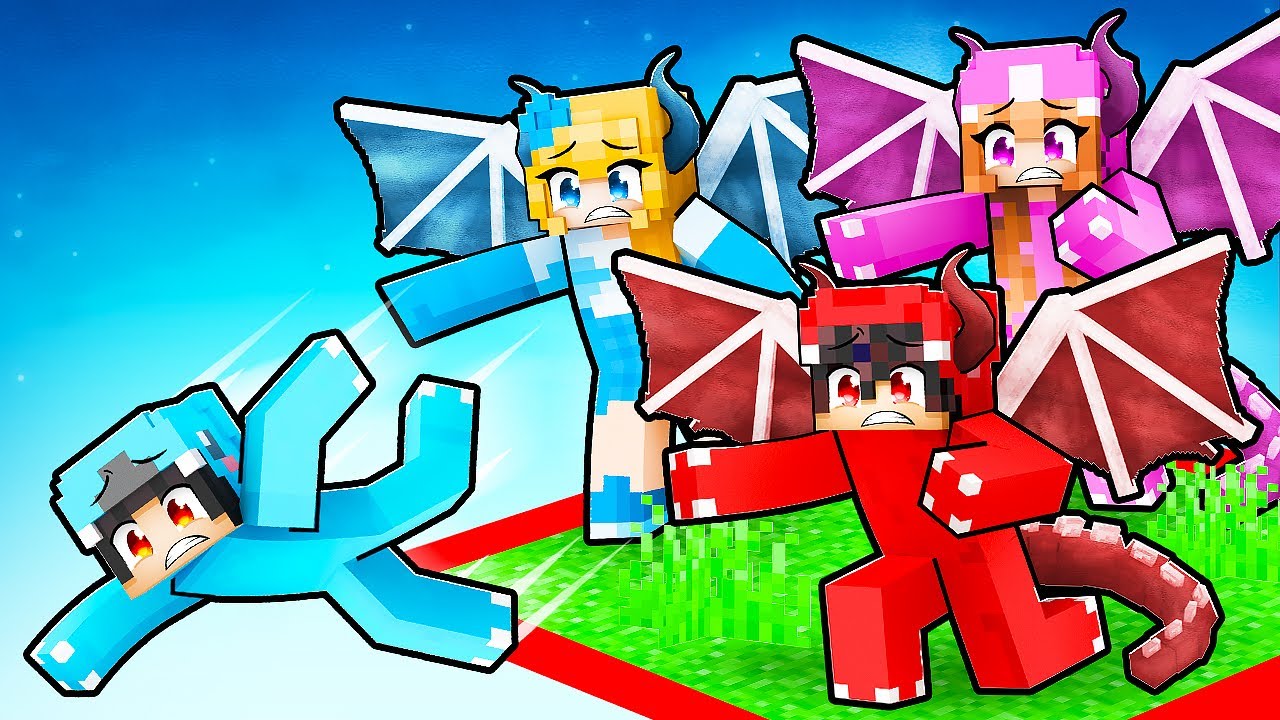 Locked on ONE CHUNK But We're DRAGON MOBS With CRAZY FAN GIRL!
