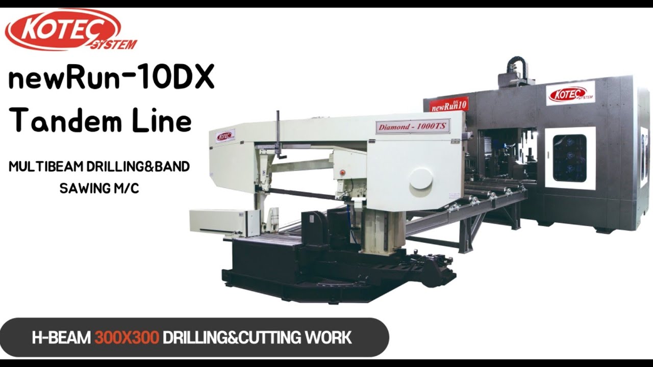 [KOTEC SYSTEM] Multi beam drilling & bandsawing machine (newRun10DX Tandem line) - South Korea