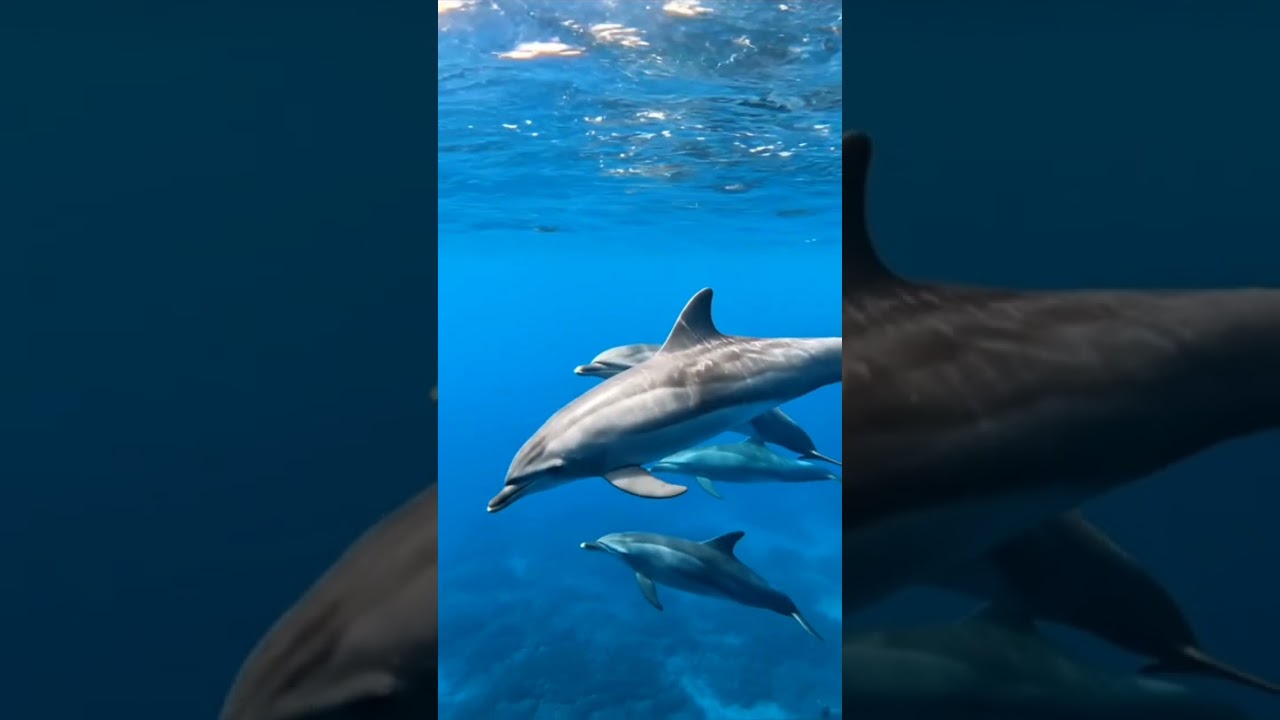 Dolphin swim in the ocean 