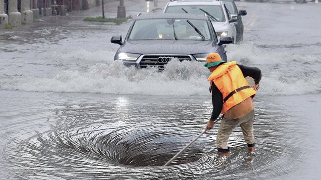 Unleashing the Beast Conquering the Worst Clog Ever in a Massive Street Drain! Whirlpool clog