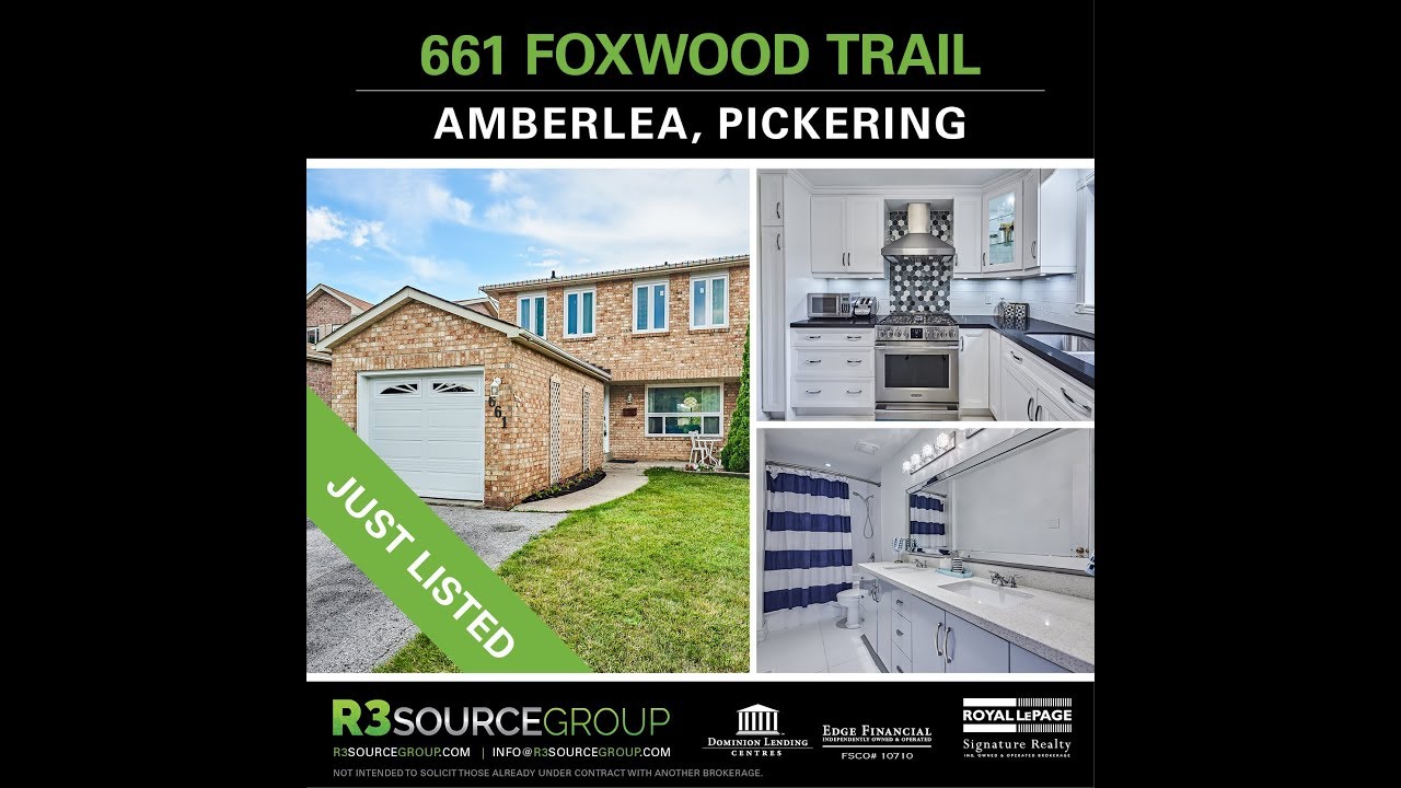 Home For Sale In Pickering Ontario! 3 Beds, 3 Baths, Finished Basement