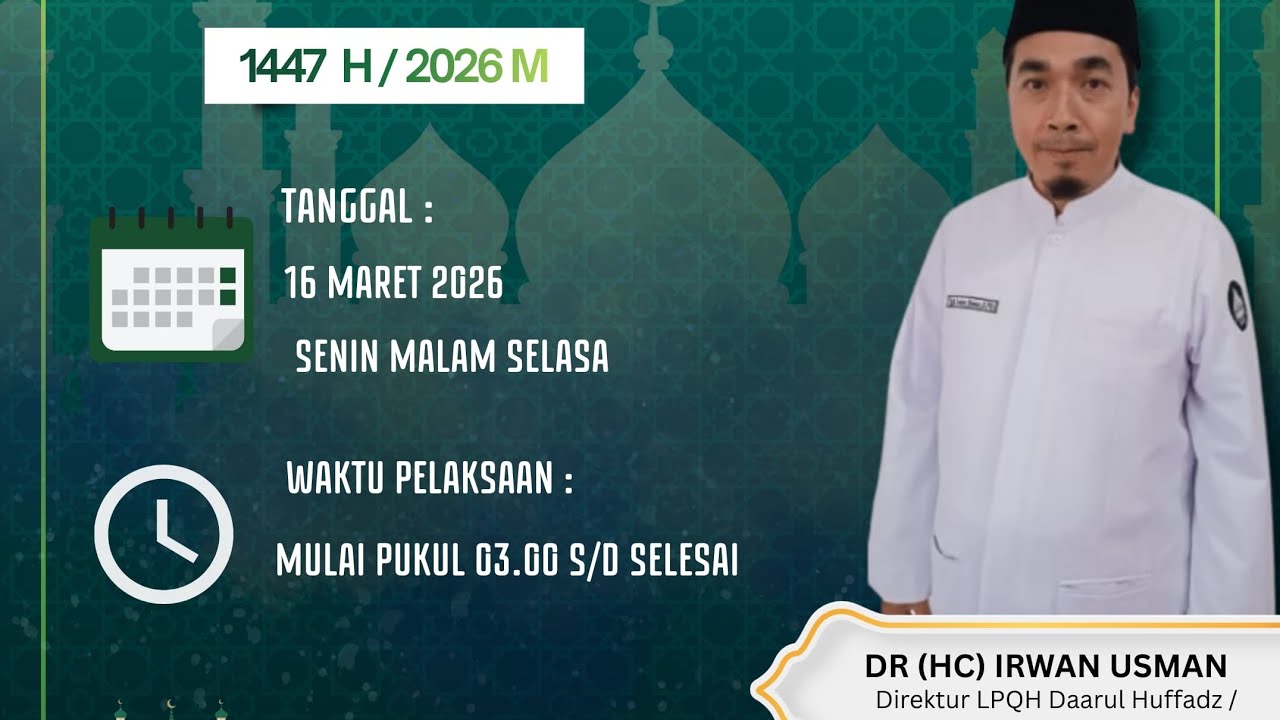 JUZ 27 Imam DR (HC) Irwan Usman Imam Mesjid Agung Ruhama Takengon 