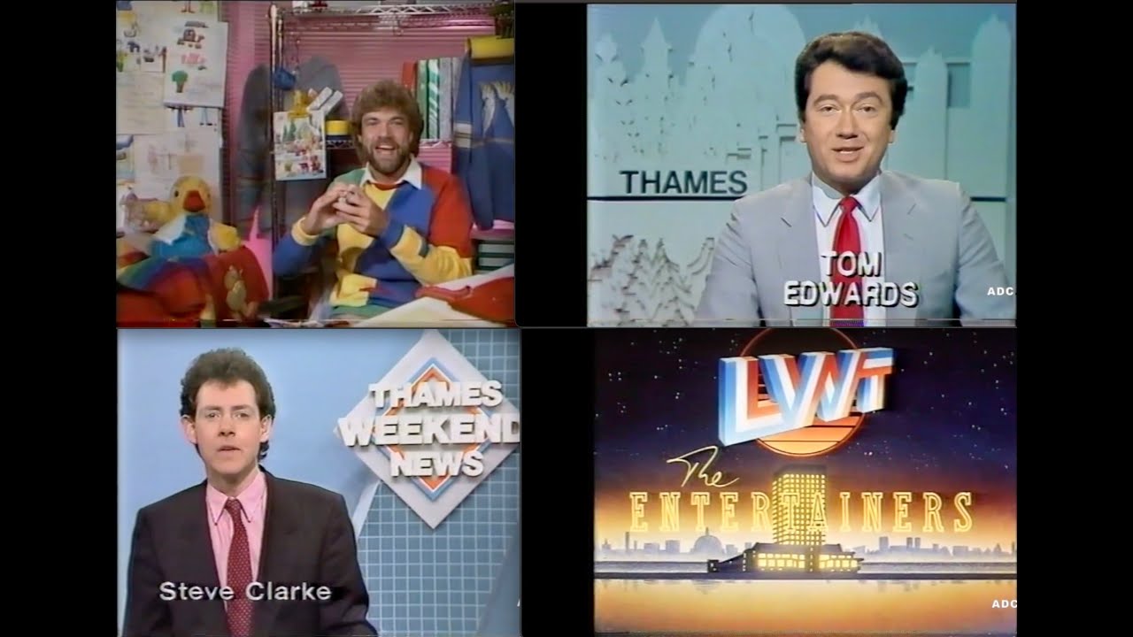 CITV Matthew Kelly in-vision, Thames Tom Edwards in-vision & handover to LWT 7th December 1984