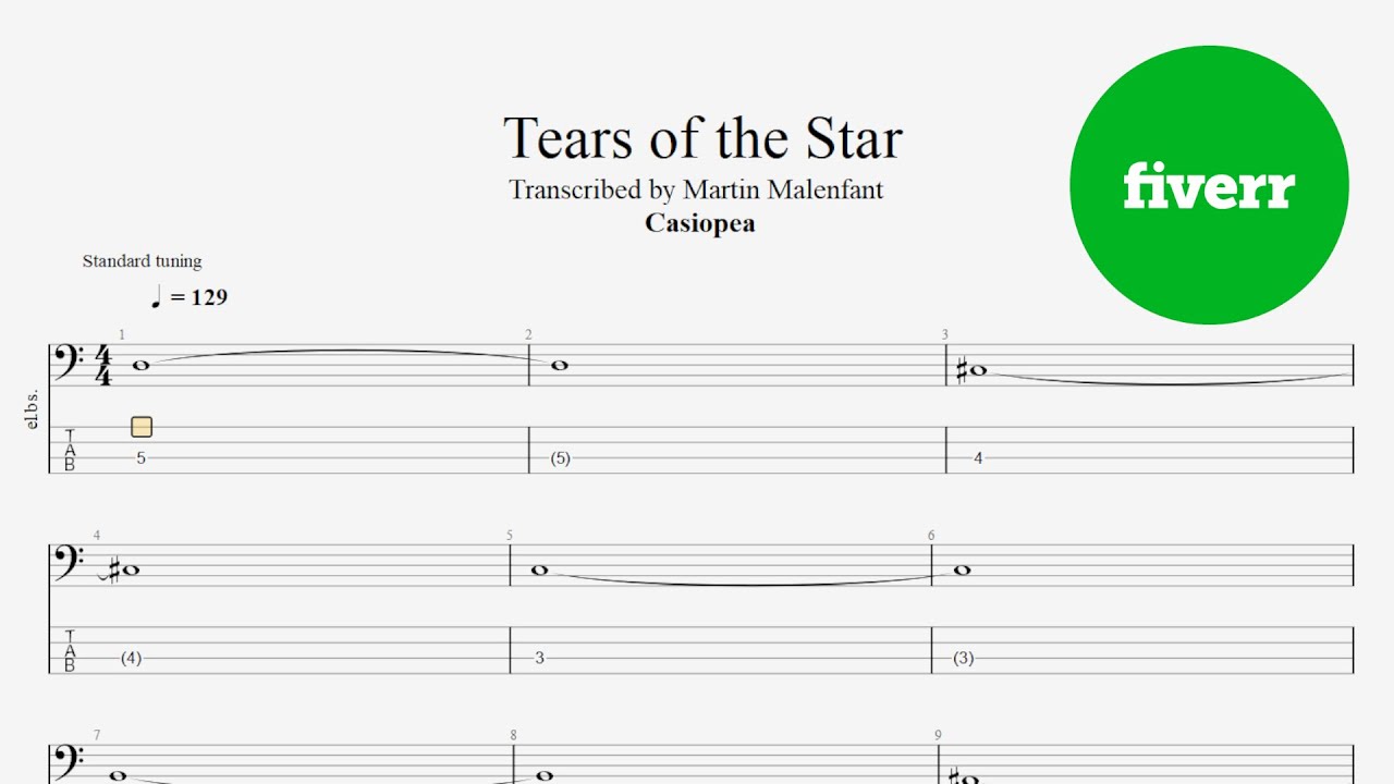 Casiopea - Tears of the Star (bass tab)