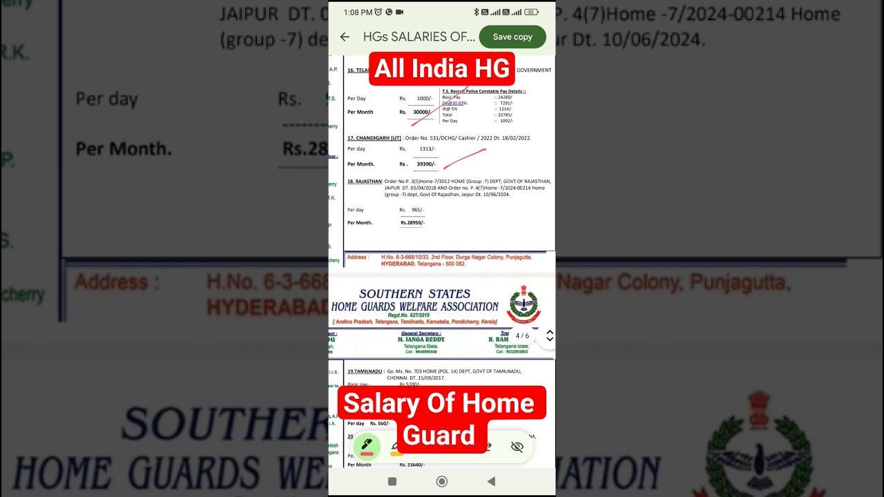 ALL India Home Guard Salary 💰|| #homeguard #allindia #automobile #police #salary #safetyguard