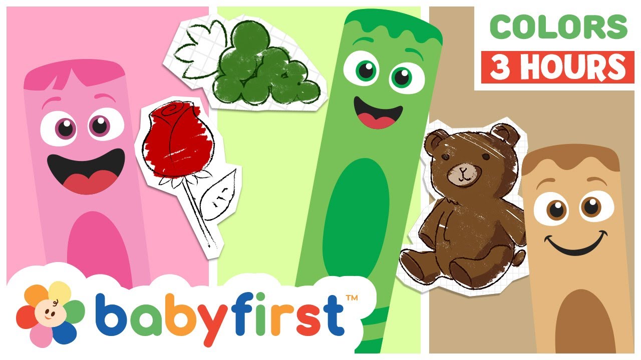 Educational Learning Video | Color Crew | 3 Hours Compilation | Songs, Colors & Magic | BabyFirst TV