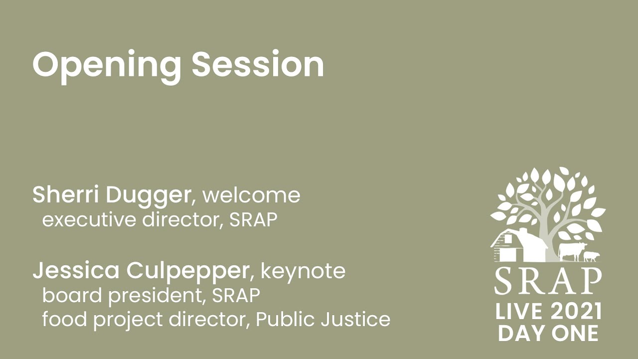 SRAP Live 2021: Building a Socially Responsible Food Future: Opening Session