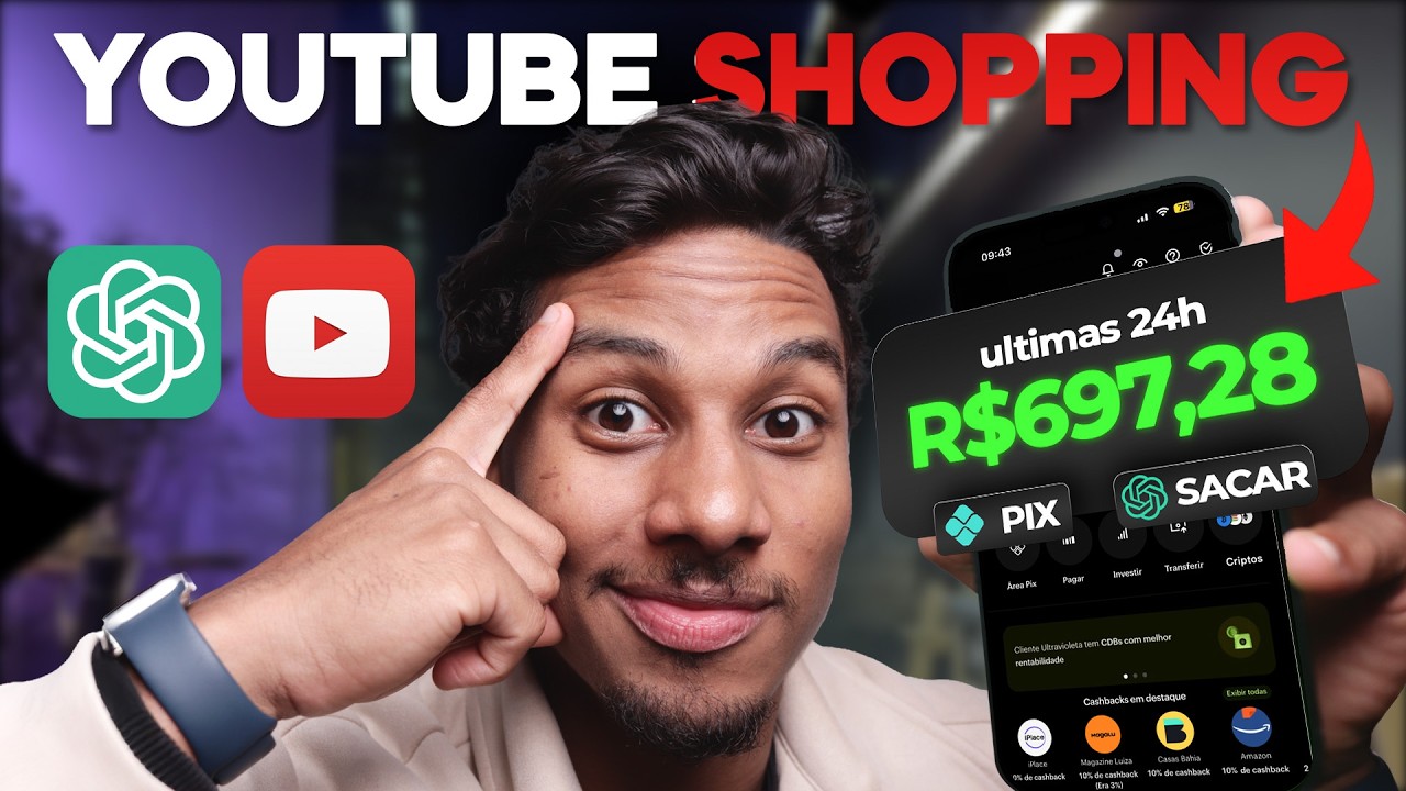YOUTUBE SHOPPING 2026: O M&Eacute;TODO PRA GANHAR SEM APARECER