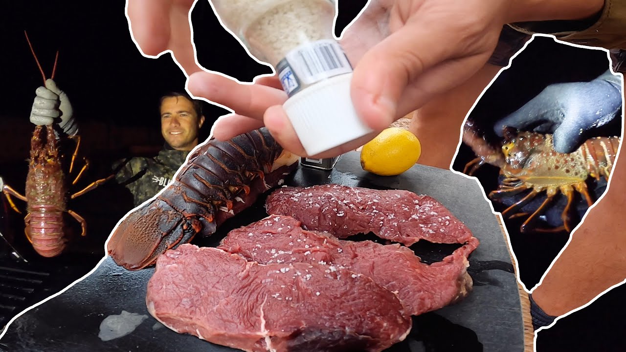 SoCal Lobster Diving In The Dark! Moose And Lobster Surf N Turf!
