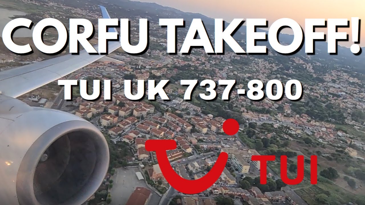 TUI UK 737-800 Corfu Sunset Takeoff