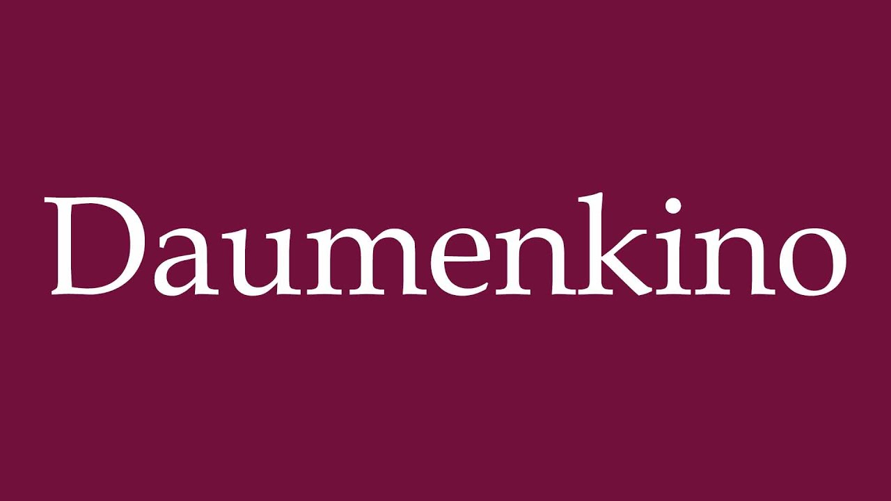 How to Pronounce ''Daumenkino'' (Flipbook) Correctly in German